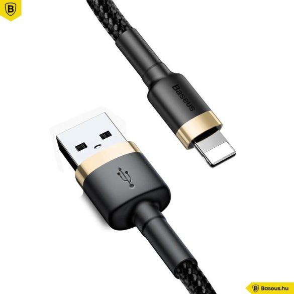 Cablu de date iPhone 8pin, negru-auriu, 3m, 2A, Baseus Cafule
