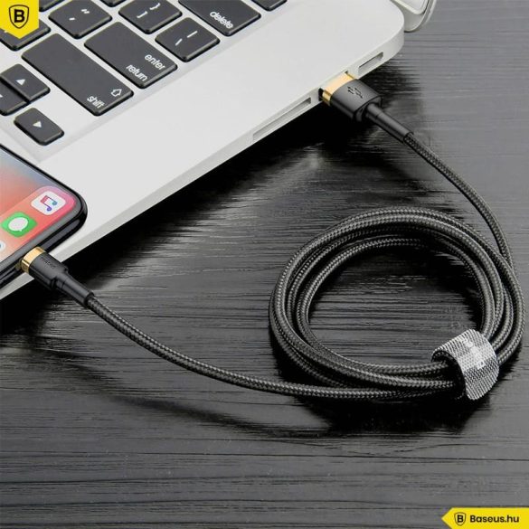 Cablu de date iPhone 8pin, negru-auriu, 3m, 2A, Baseus Cafule