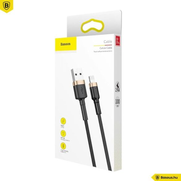Cablu de date iPhone 8pin, negru-auriu, 3m, 2A, Baseus Cafule