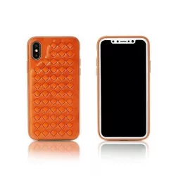   HUSĂ! - Husă din piele artificială împletită maro pentru iPhone X XS (5,8") Remax RM-1637