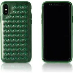   HUSĂ! - Husă din piele artificială împletită verde pentru iPhone X XS (5,8") Remax RM-1637