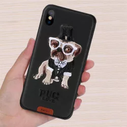   HUSĂ! - Remax RM-1647 Husa spate pentru caine neagra pentru iPhone 7 Plus 8 Plus (5,5") "Pug love"
