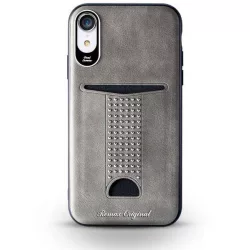   HUSĂ! - Remax RM-1668 Husă din piele artificială durabilă pentru iPhone X / XS (5,8"), gri pentru card bancar