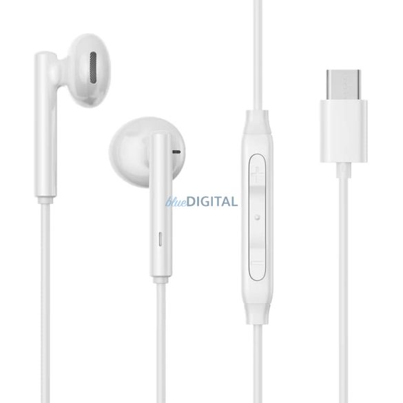 Căști stereo cu conector de tip C, control volum/microfon, alb, Joyroom JR-EC05