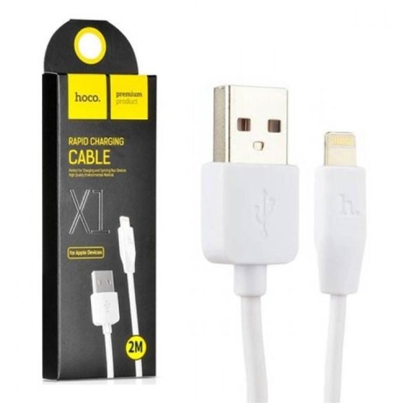 Cablu de date iPhone 8pin, 2M, 2.4A, alb, Hoco X1