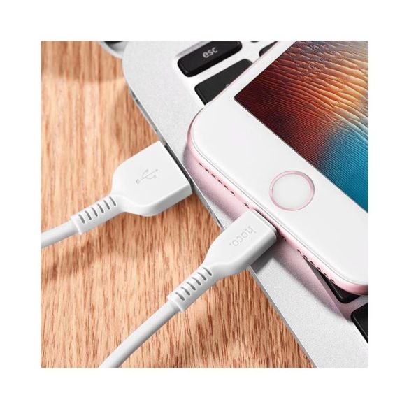 Hoco X13 iPhone 8pin cablu de date alb 1m