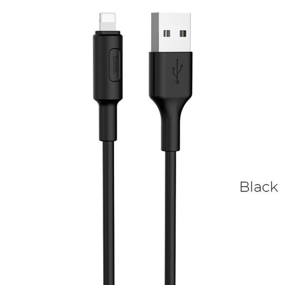 Cablu de date iPhone 8pin, 1M, 2.4A, negru, Hoco X20