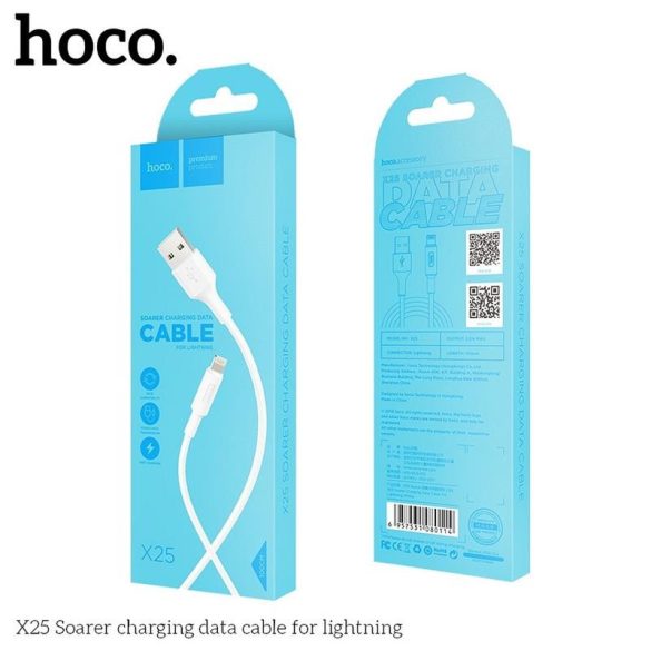 Hoco X25 iPhone 8pin cablu de date alb 1m 2A