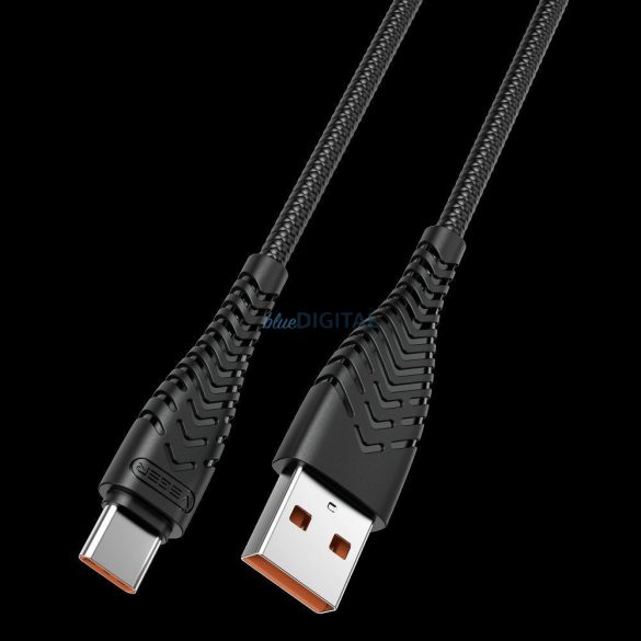 Cablu de încărcare rapidă a datelor de tip C, 2.4A, 1.2M, negru, împletitură din nailon, Veger V104