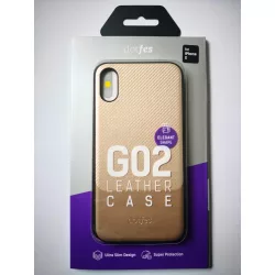   HUSĂ! - Dotfes G02MS Carcasa din spate premium pentru iPhone X XS (5,8") auriu din carbon