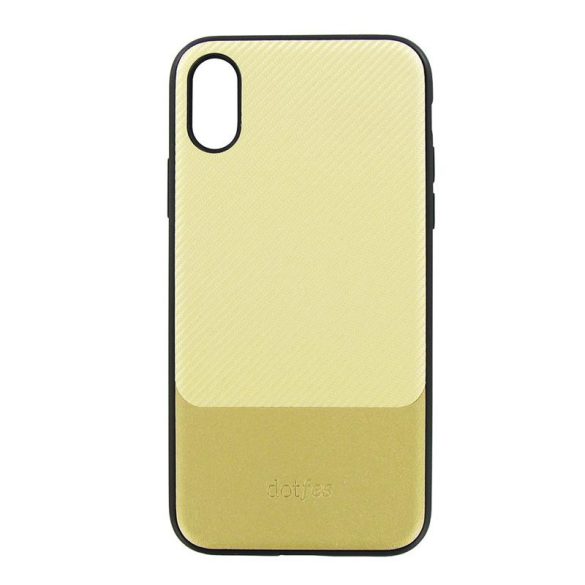 Dotfes G02MS Carcasa din spate premium pentru iPhone X XS (5,8") auriu din carbon