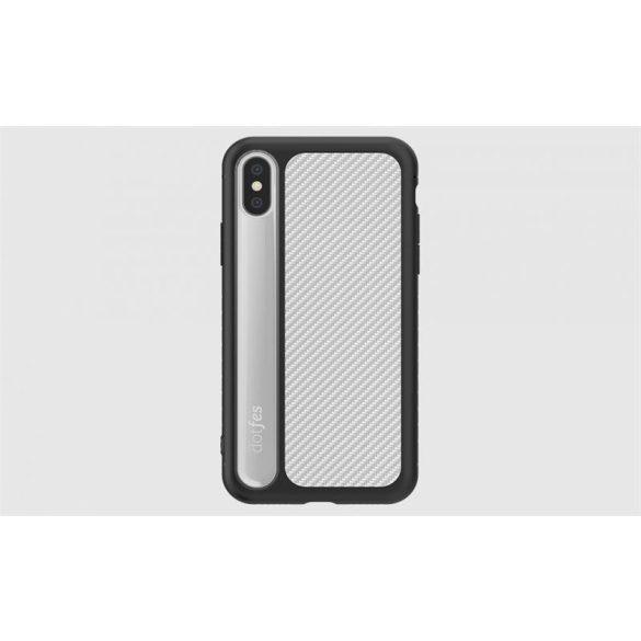 Husă din spate premium Dotfes G06 pentru iPhone X XS (5,8") negru-argintiu