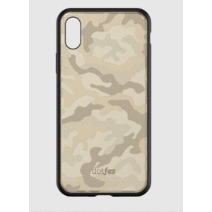 Carcasă din spate premium Dotfes G07 pentru iPhone X XS (5,8") cu model teren auriu