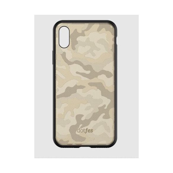 Carcasă din spate premium Dotfes G07 pentru iPhone X XS (5,8") cu model teren auriu