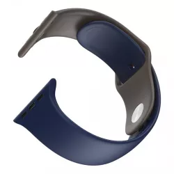  Dotfes S03 pentru Apple Watch 42mm / 44mm ceas inteligent curea din silicon albastru-maro închis (mărime M/L)