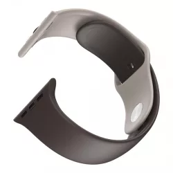  Dotfes S03 pentru Apple Watch 42mm / 44mm ceas inteligent maro + curea din silicon gri (mărime M/L)