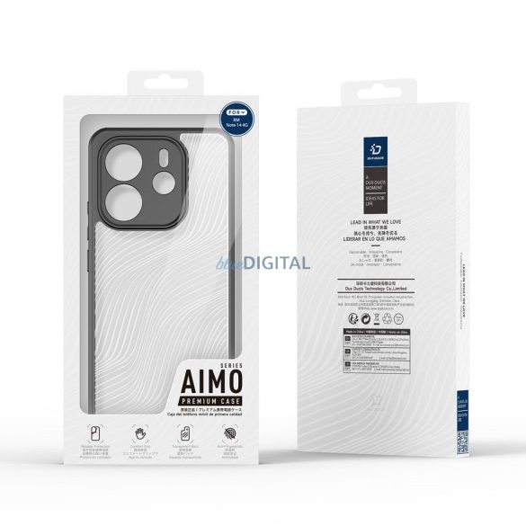 Xiaomi Redmi Notă 14 4G capac spate caz, caz de telefon, transparent / negru, PC / TPU, cu camera de protecție, Dux Ducis Aimo