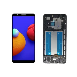   Samsung A013 Galaxy A01 Core negru din fabrică LCD + panou tactil cu cadru