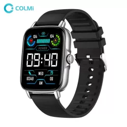   Ceas inteligent Colmi P30 cu curea din silicon, ecran HD de 1,9", rezistență la apă IP67, negru-argintiu