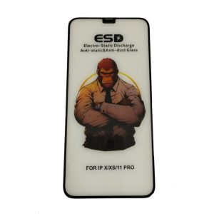 iPhone X / XS / 11 Pro (5.8") folie de sticlă frontală, temperată, cadru negru, 9H, capac complet, ESD (fără ambalaj și accesorii)