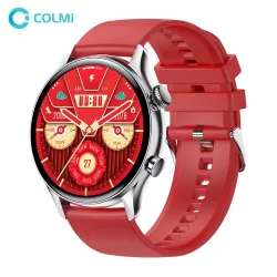   Ceas inteligent Colmi i30 cu curea din silicon, display Amoled de 1,3 inchi, apel bluetooth, impermeabil IP68, roșu