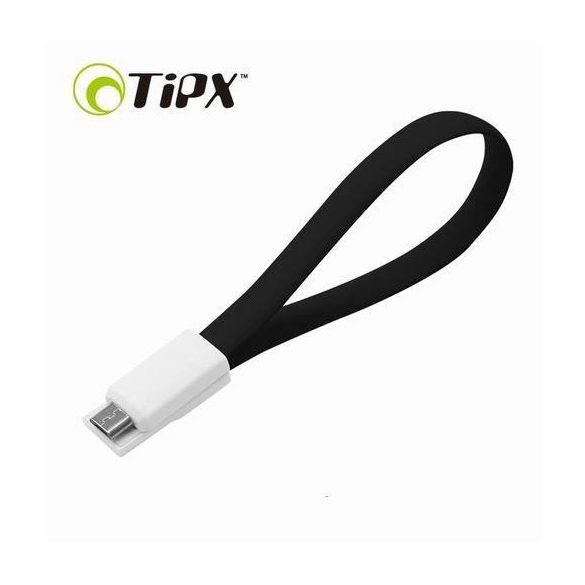 Cablu de date micro usb, negru, magnetic, (22 cm, viteza mare) TiPX