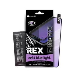   iPhone 17 Air (6.5") folie de sticlă frontală, filtru de lumină albastră, 9H, cadru negru, 5D Full Glue, Sturdo Rex Anti-blue light