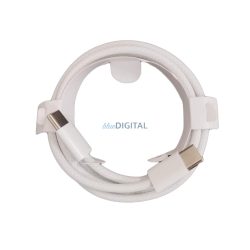   Cablu de date Type-C - Type-C, 1M, alb, acoperit cu material textil, de înaltă calitate (AMBALAJUL NU ESTE INCLUS)