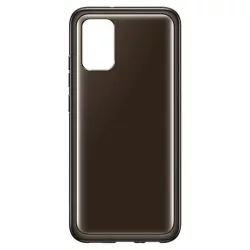   Husă din silicon din fabrică pentru Samsung Galaxy A02s, TPU, SM-A027, negru transparent, EF-QA026TBEGEU
