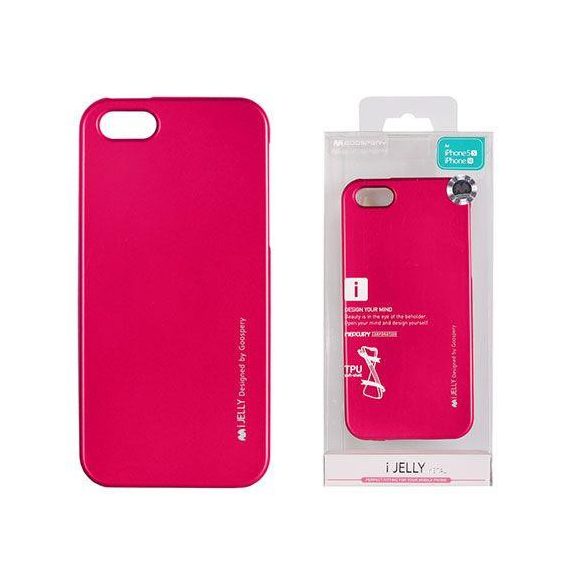 Husa silicon roz Mercury i-Jelly Metal iPhone 4 4G 4S 4GS