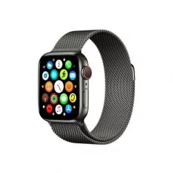   Curea metalică pentru ceas inteligent negru Mercur, Apple Watch 4/5/6/7/SE 42 mm