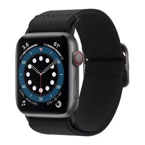 Apple Watch 4/5/6/7/SE, curea ceas inteligent, material, negru, 42/44/45mm, Spigen