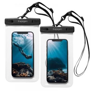 Husa universala impermeabila pentru telefon, 3.5"-7", 2buc, transparenta, Spigen
