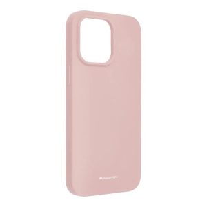 Husa din silicon pentru iPhone 14 Pro Max (6,7"), husa din spate, roz, mat, interior din piele intoarsa, silicon Mercury