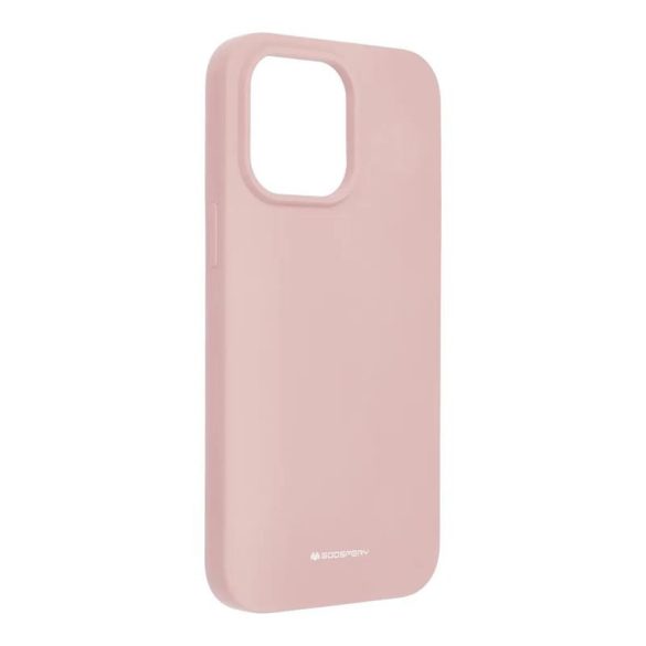 Husa din silicon pentru iPhone 14 Pro Max (6,7"), husa din spate, roz, mat, interior din piele intoarsa, silicon Mercury
