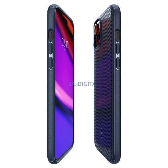 Carcasă din spate pentru iPhone 15 Pro Max (6,7"), carcasă TPU, husă Magsafe, albastră, Spigen Mag Armor Magsafe