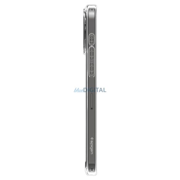 Carcasa din spate iPhone 15 Pro (6.1"), spate din plastic/cadru din silicon, husa Magsafe, transparenta/gri grafit, Spigen Ultra Hybrid Mag