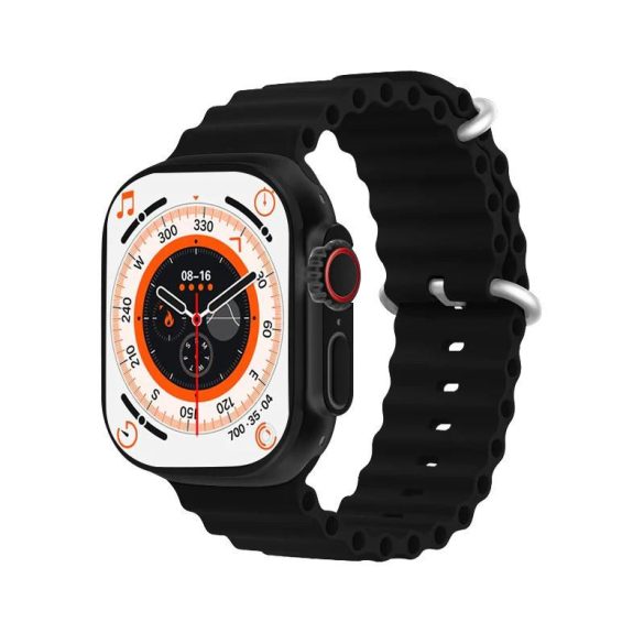T800 Ultra smartwatch, curea silicon, recepție apeluri, negru, 49mm