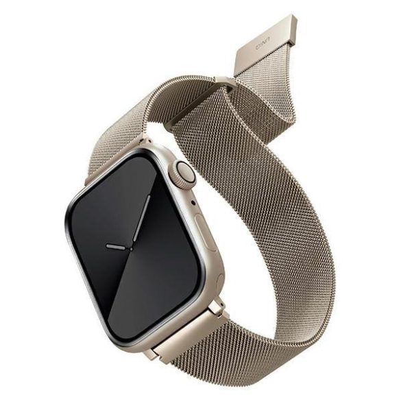Apple Watch 4/5/6/7/SE, curea ceas inteligent, metal, argintiu „starlight”, 38/40/41mm, UNIQ