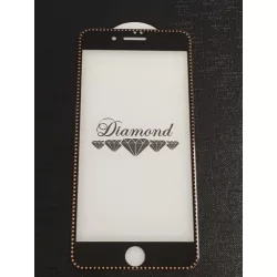   Film diamant din sticlă frontală 3D iPhone 7 Plus / 8 Plus (5,5") negru-auriu