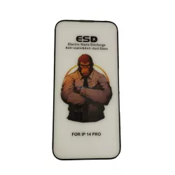   iPhone 14 Pro (6.1") folie de sticlă frontală, temperată, cadru negru, 9H, acoperire completă, ESD (fără ambalaj și accesorii)