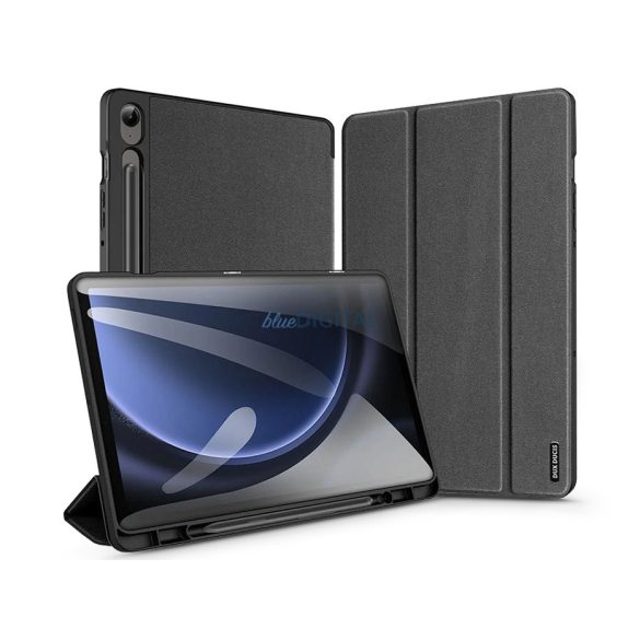 Husă pentru tabletă Samsung X510/X516B Galaxy Tab S9 FE 10.9 (Smart Case) cu funcție de pornire/oprire, Suport creion - Seria Dux Ducis Domo - negru
