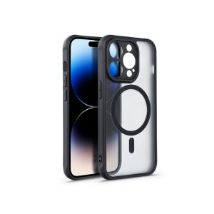 Husa din silicon Apple iPhone 15 Pro - Matte Mag Cover - neagra/transparenta