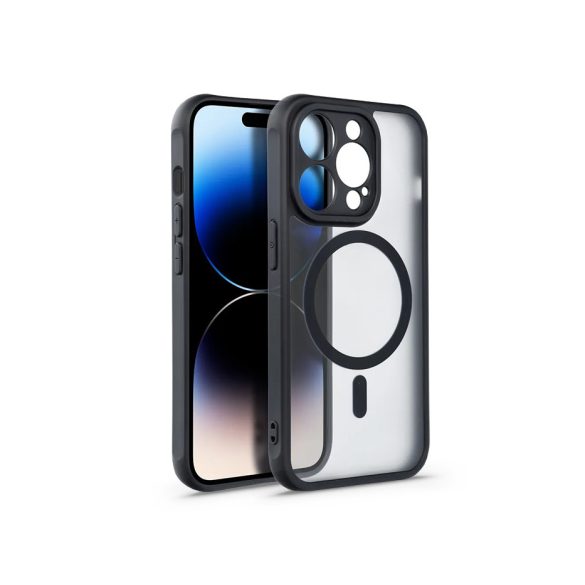 Husa din silicon Apple iPhone 15 Pro - Matte Mag Cover - neagra/transparenta