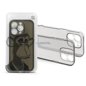 Husa din silicon Apple iPhone 15 Pro Max - Grey Monkey - transparenta