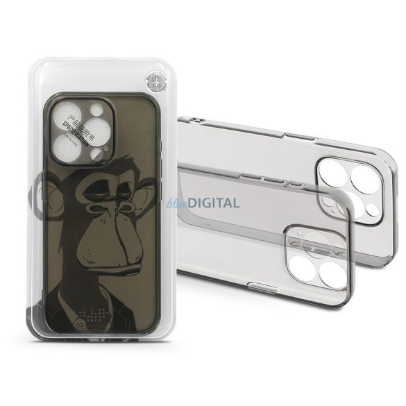 Husa din silicon Apple iPhone 15 Pro Max - Grey Monkey - transparenta