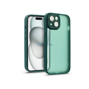 Husa din spate Apple iPhone 15 cu margine de protectie a camerei, sticla de protectie a lentilelor - Variete - verde inchis