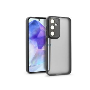 Husă din spate Samsung SM-A556 Galaxy A55 cu margine de protecție a camerei, sticlă de protecție a lentilei - Variete - negru