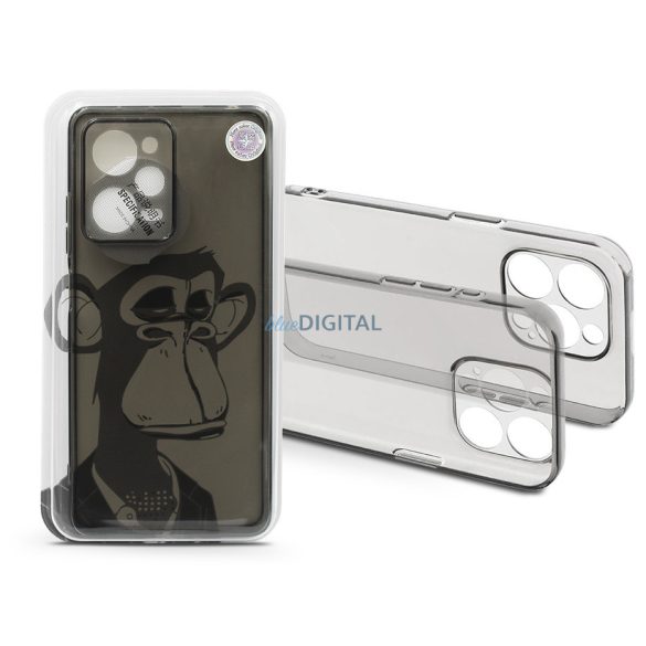 Husa din silicon pentru Xiaomi Redmi Note 12 Pro 5G/Poco X5 Pro 5G - Grey Monkey - transparent