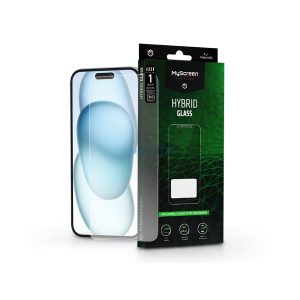 Film de protecție pentru ecran flexibil din sticlă pentru Apple iPhone 15 Plus/15 Pro Max - MyScreen Protector Hybrid Glass Green - transparent